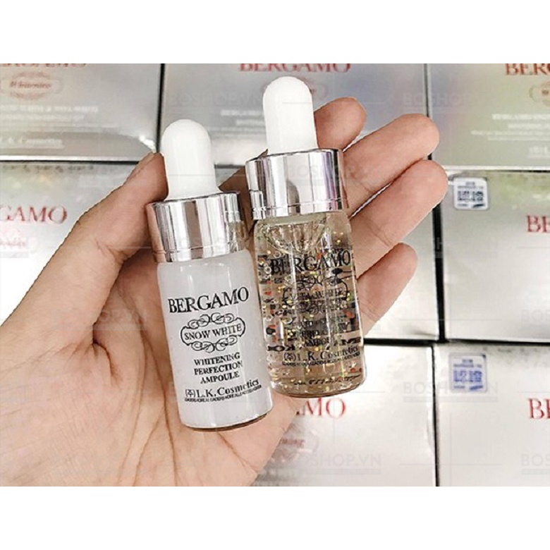 Serum Dưỡng Trắng Da Bergamo Whitening Snow White and Vita-White 4 Ống x 13ml (HSD 2/2022)