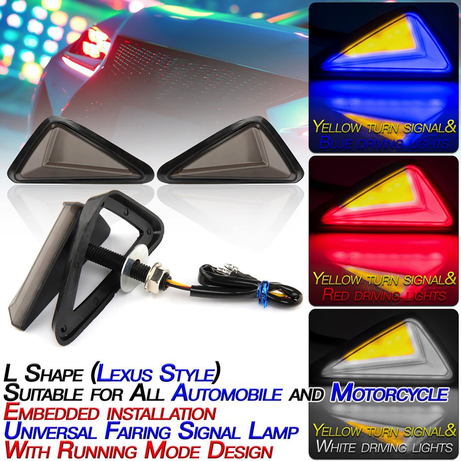 Cặp đèn xi nhan hình tam giác chuyên dụng cho xe mô tô