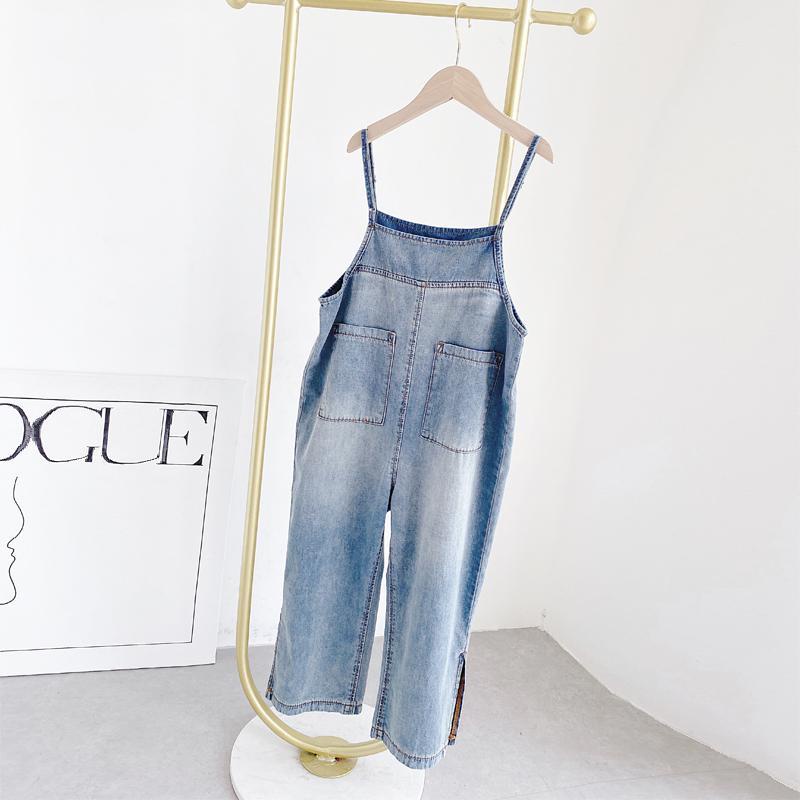Set Áo Quần Yếm Denim Thời Trang Mùa Hè Mới 2022 Cho Bé Gái