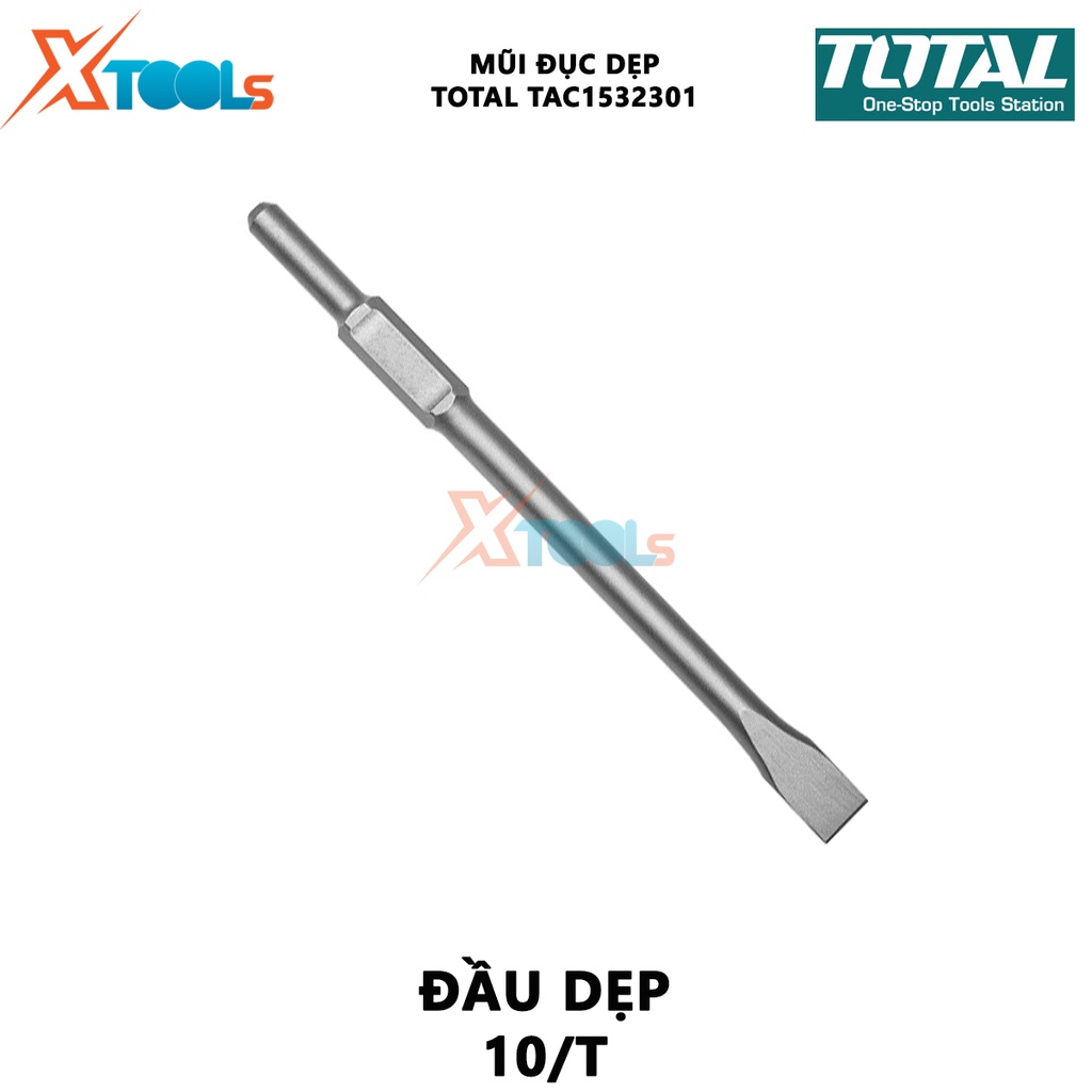 Mũi đục dẹp đuôi lục giác TOTAL TAC1532301 | Phù hợp sử dụng cho model Total : TH215451,TH217451 [CHÍNH HÃNG] [XTOOLs]