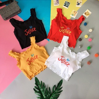 Áo croptop chữ thêu