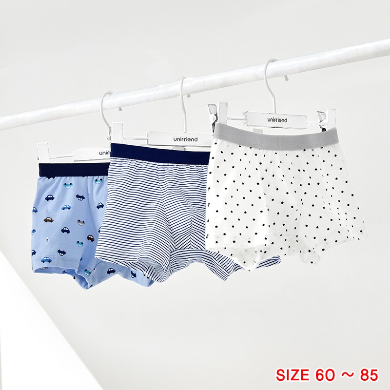 Set 3 quần chip đùi cotton spandex cho bé trai Unifriend Hàn Quốc U6008