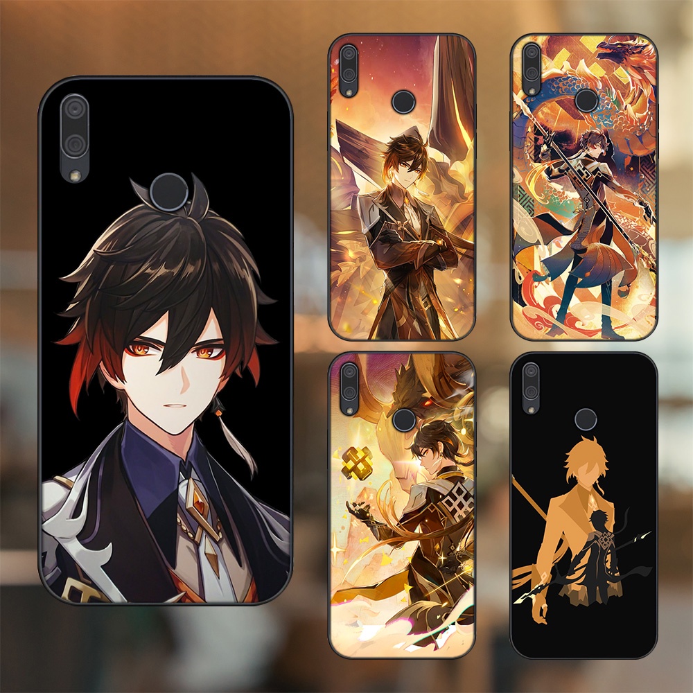 Ốp lưng Huawei Y9 2019 viền đen in hình Zhongli Genshin Impact