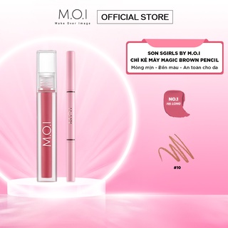 Bộ đôi son sgirl special edition và chì kẻ mày magic brown pencil no. 1 da by m.o.i