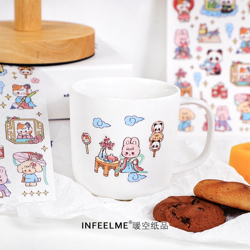 1 Tờ Sticker Dán Trang Trí Sổ Lưu Niệm Hình Hoạt Hình DIY