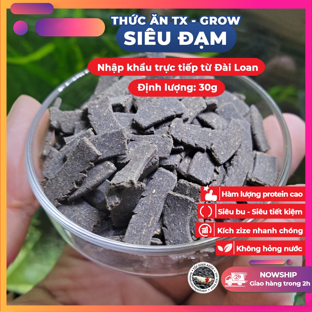 Thức ăn tép cảnh kích màu siêu bu TX - Grow siêu đạm kích size và dinh dưỡng