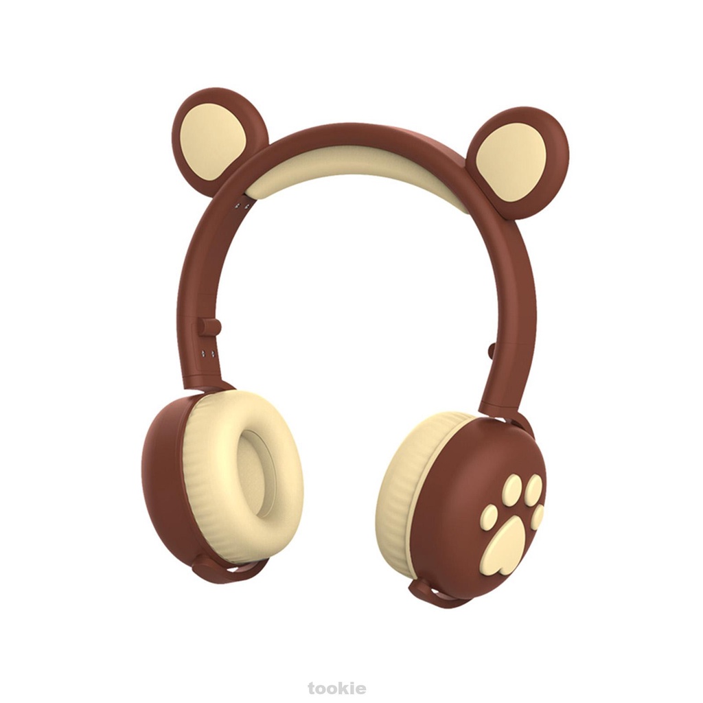 Cute ABS Cartoon Phone Foldable Noise Cancelling Over Ear Bear Shaped Bluetooth Headphone
