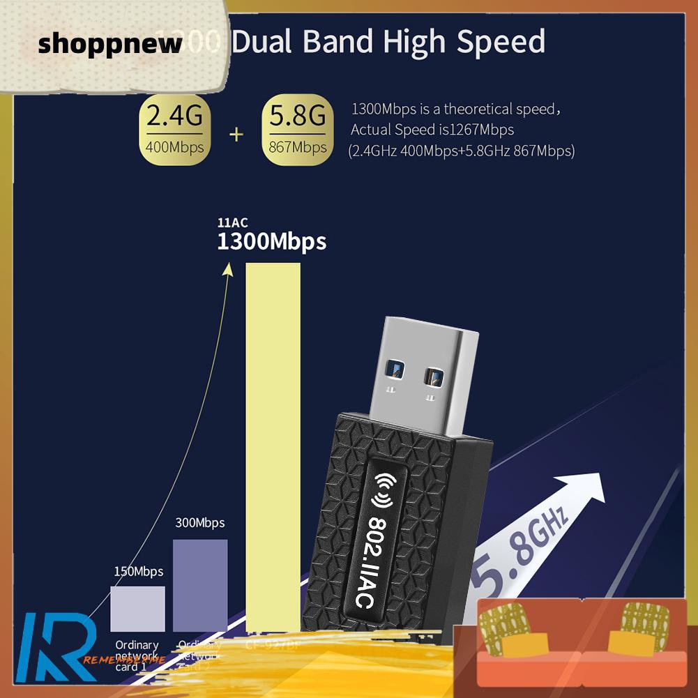Usb 3.0 Wifi Dongle 1300m 2.4 + 5.8g | BigBuy360 - bigbuy360.vn