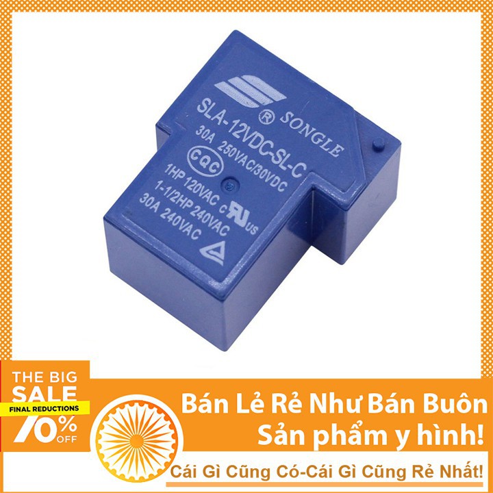 Công Tắc Điện Tử Relay Songle SLA 30A - 12V 6 Chân Màu Xanh