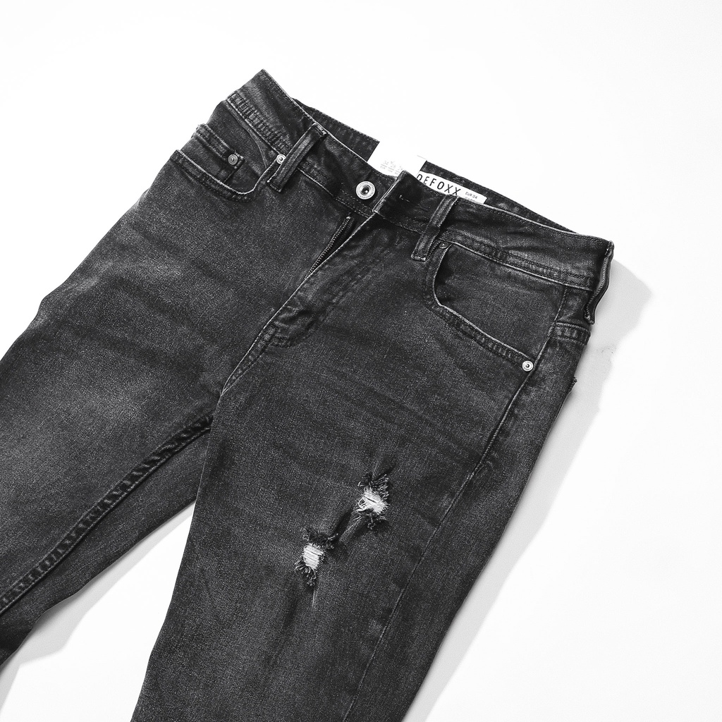 Quần Jean nam Defoxx xám rách ((Form Slimfit.chất vải co dãn,ống 15-18cm,Hàng VNXK)-JDF210727 | BigBuy360 - bigbuy360.vn