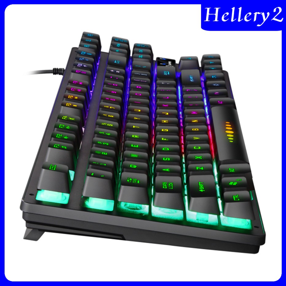 Wired 87 Keys Mechanical Gaming Keyboard RGB Rainbow Backlit for PC Gamers