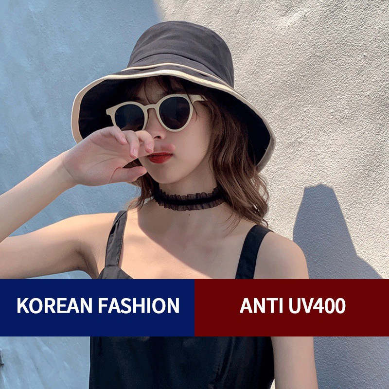 Kính Râm Gọng Tròn Nhiều Màu Tuỳ Chọn Chống Tia Uv400 Thời Trang Hàn Quốc Cho Nam Nữ