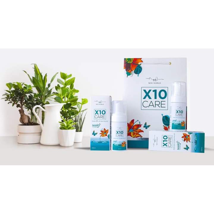 【Bộ sản phẩm chăm sóc vùng kín Phụ nữ 】X10CARE:Dung Dịch Vệ Sinh + Xịt Phụ Khoa + nước hoa vùng kín + viê.n đặt phụ khoa