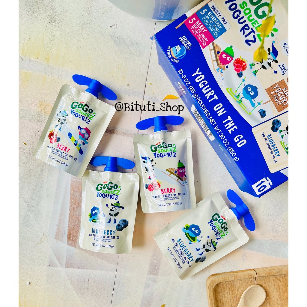 Sữa chua Gogo Squeez Mỹ dạng túi vị trái cây cho bé 6tháng  - Bituti Shop