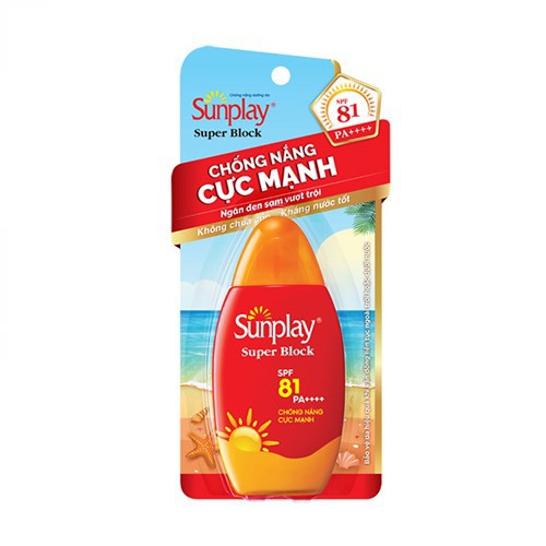 Kem sữa chống nắng Sunplay Super Block chống nắng cực mạnh  SPF81 PA++++ 30g