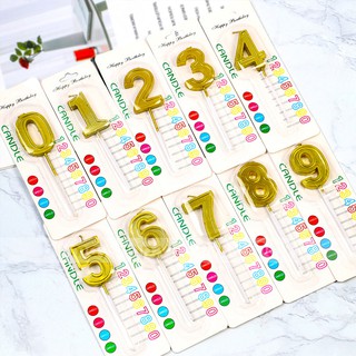 Nến sinh nhật, nến số nhũ vàng - anshop