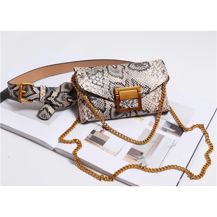 Túi đeo thắt lưng giả da rắn thời trang