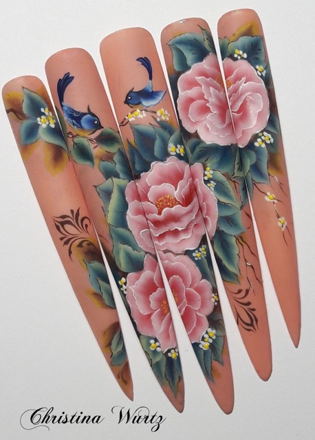 Sét móng thi đấu dài nhọn design fantasy