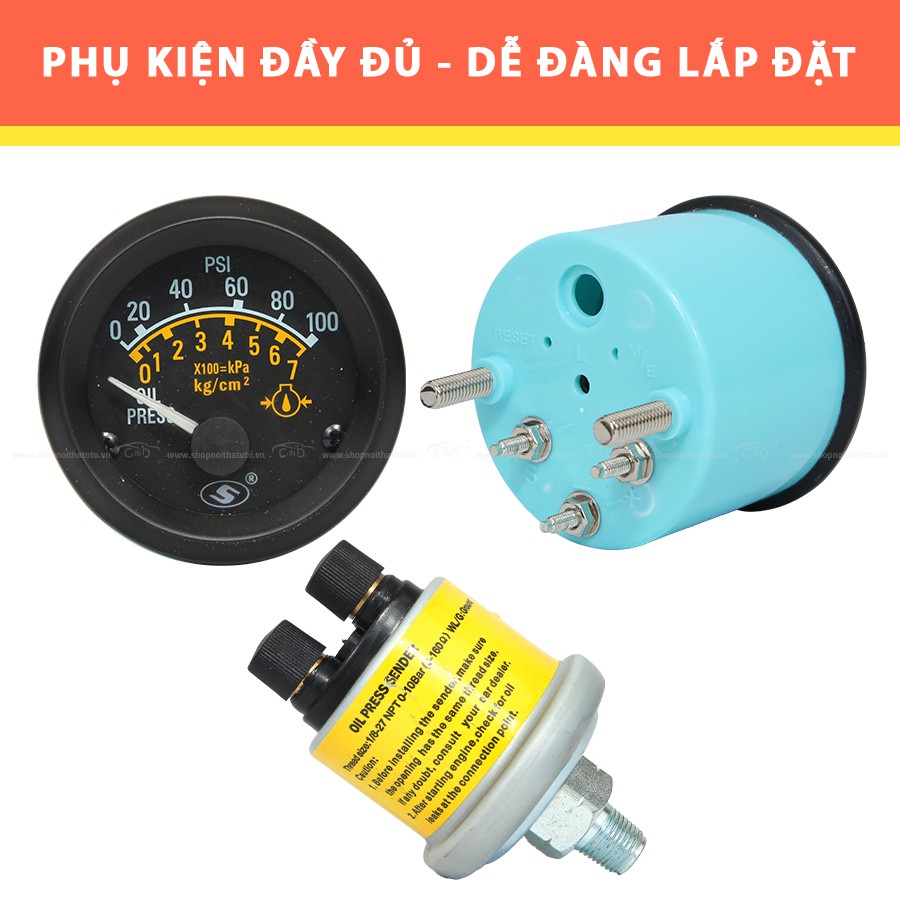 Đồng Hồ Đo Áp Suất Dầu Nhớt CIND Susuki IG52-OP-GO520S 12V - Nhập Khẩu Chính Hãng