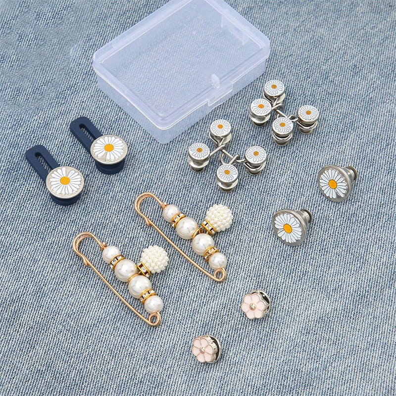 【10 Cái】1 Hộp Nút Có Thể Tháo Rời + Quần Jean Có Khóa Cài Eo Điều Chỉnh Được Cho Quần Denim/ Quần