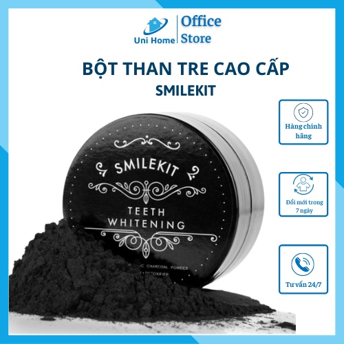 Bột trắng răng than hoạt tính SMILEKIT - Bột than tre trắng răng tự nhiên, lành tính sử dụng hàng ngày