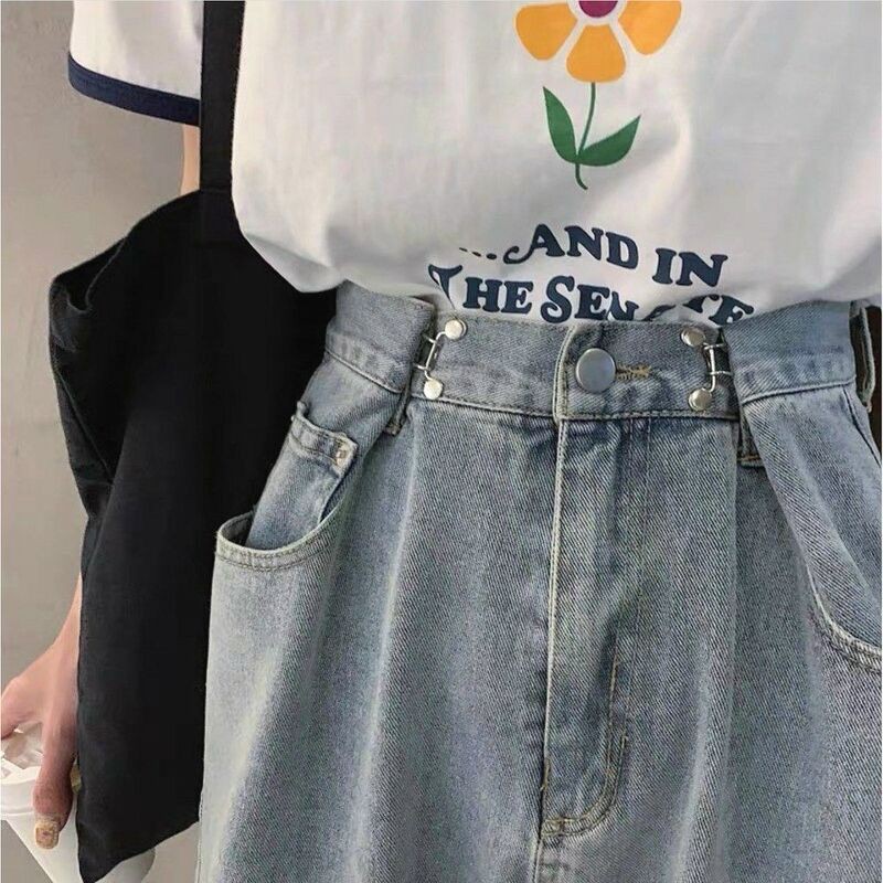 Quần jeans bò ống sớ phụ kiện kéo nhỏ cạp