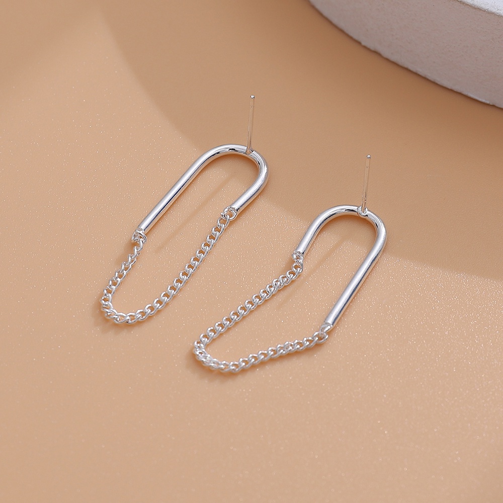 Cod Qipin Bông Tai Xỏ Không Đối Xứng Hình Học Đơn Giản Thời Trang Mùa Hè Cho Nữ