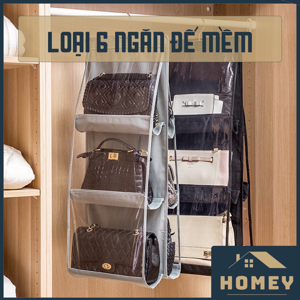 Túi bảo quản túi xách, treo tủ quần áo chống bụi đế cứng loại dày thương hiệu HOMEY