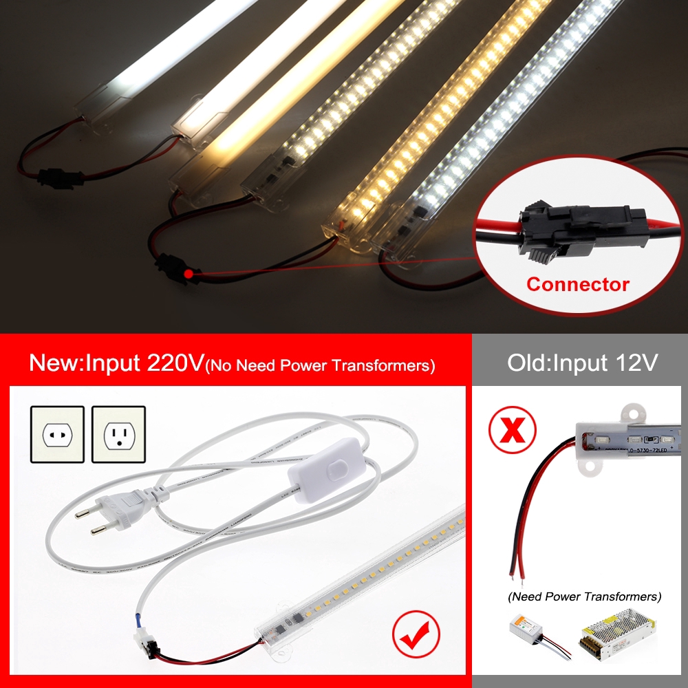Đèn Led Ống AC220V 50cm 72 Bóng 2835 Tiết Kiệm Năng Lượng Trang Trí Tủ Bếp