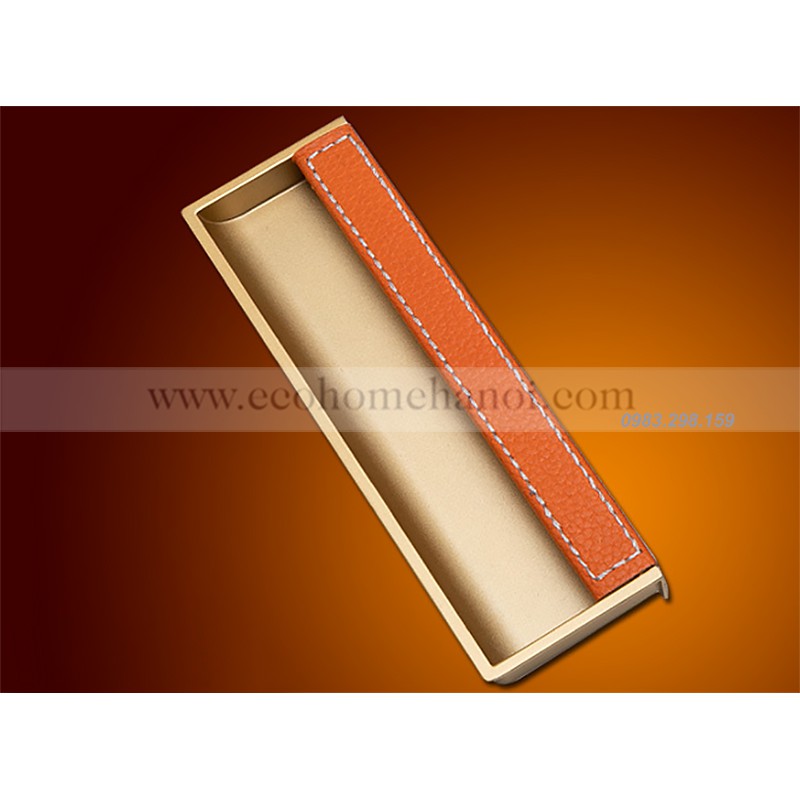Tay nắm âm cánh tủ  viền phối da cao cấp CH8022