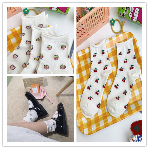 1 Đôi Tất Cotton Màu Trắng Hình Trái Cây Dễ Thương Cho Nữ | BigBuy360 - bigbuy360.vn