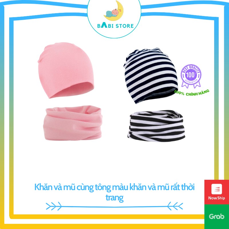 [FreeShip-Hàng Chuẩn] Mũ và khăn ống cotton cao cấp cho bé trai/gái