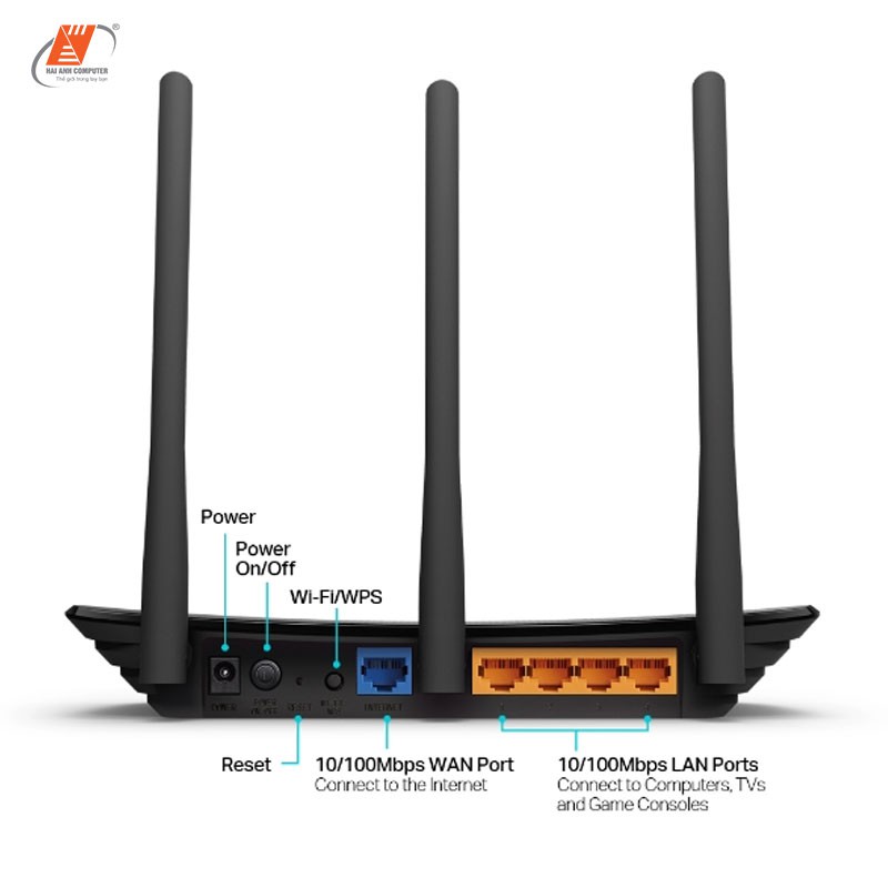 Bộ phát WiFi Wireless TP-Link 940N | Tốc Độ 450Mbps - 3 râu - Hàng Chính hãng