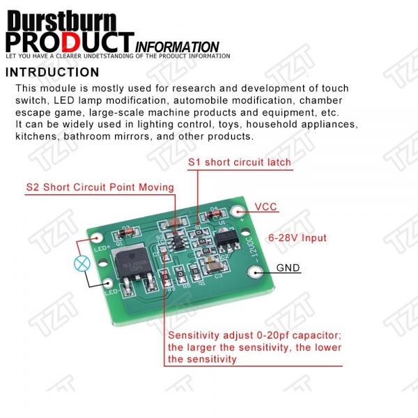 Mô Đun Cảm Biến Công Tắc Cảm Ứng 12V Kèm Rơ Le DC 6-20V 3A Chuyên Dụng