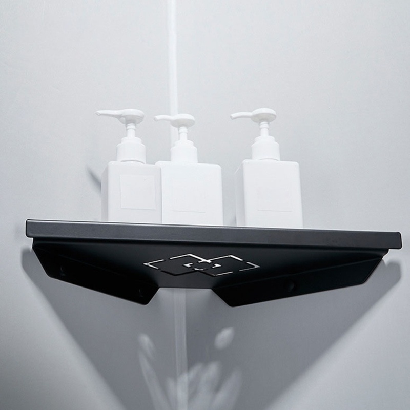 Giá Đỡ Dầu Gội Bằng Kim Loại Hình Tam Giác Đa Năng Gắn Góc Tường Nhà Bếp / Phòng Tắm