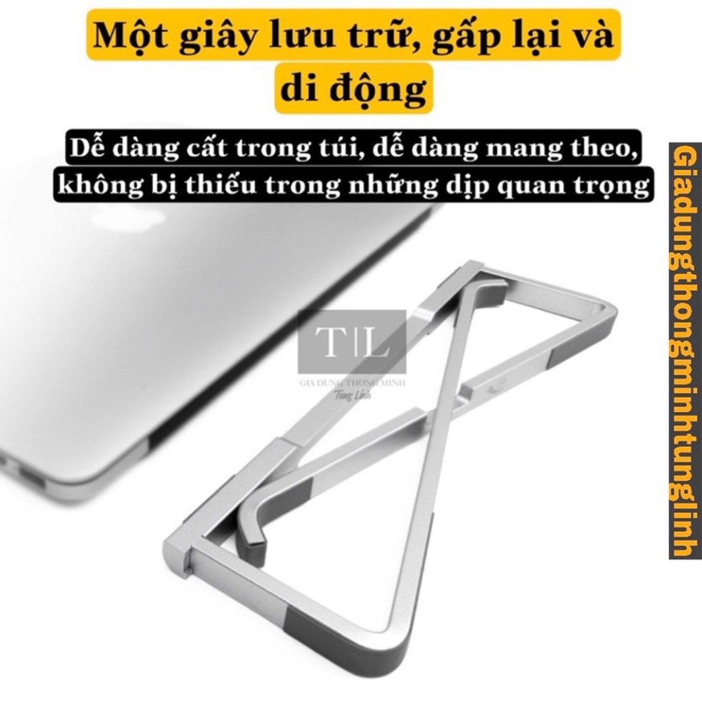 Thanh Giá Đỡ Kệ Máy Tính Laptop Đa Năng - Kệ gấp gọn, silicon chống trượt hợp kim nhôm tản nhiệt điều chỉnh góc