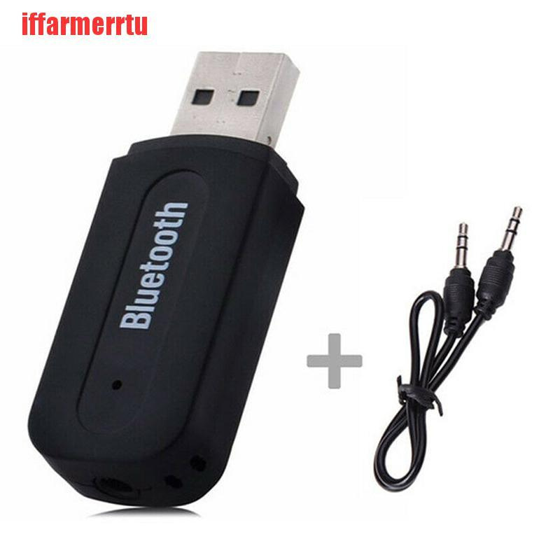 {iffarmerrtu}Bluetooth Receiver 3.5mm Aux Car Adaptor Handsfree Wireless Phone Music USB HZQ