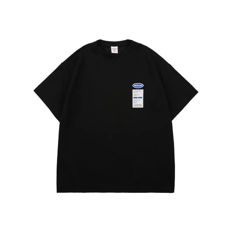 Áo Thun Oversized Vải Waffle [M-3XL] Thời Trang Đường Phố Cho Nam