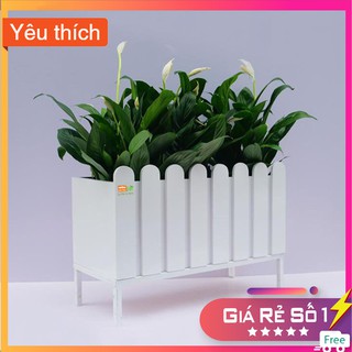 [HÀNG CAO CẤP] Bộ chậu hàng rào gỗ nhựa composite D50