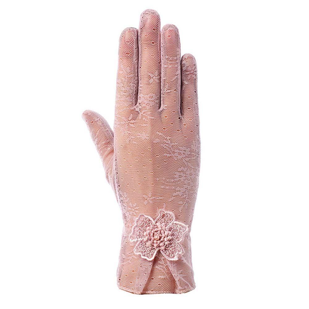 Găng Tay Chống Nắng Bằng Lụa Lạnh Co Giãn Phối Ren Hoa Thanh Lịch Cho Nữ DANILO