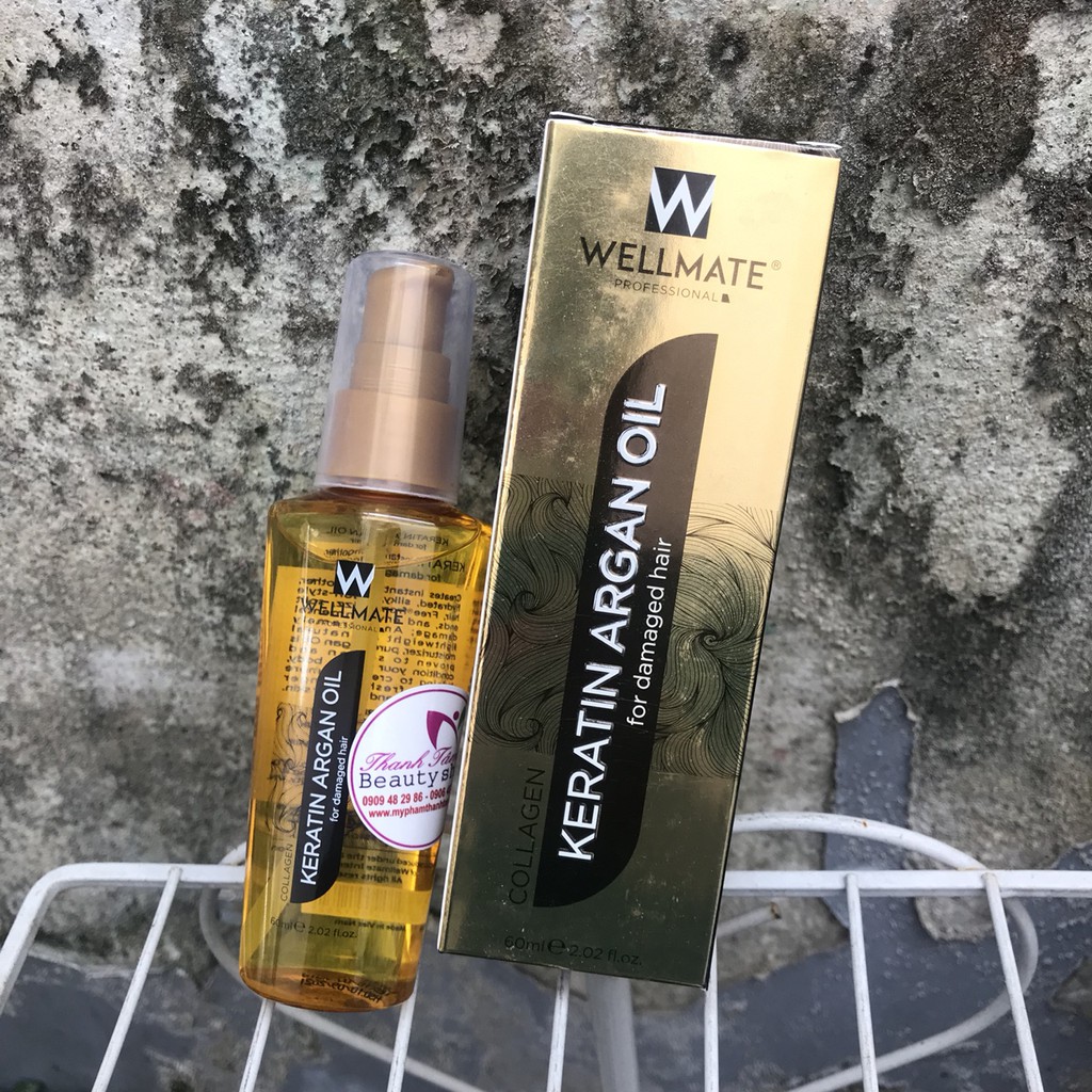 Best Seller Tinh Dầu Phục Hồi Tóc Wellmate Keratin Argan Oil 60ml (Vàng)