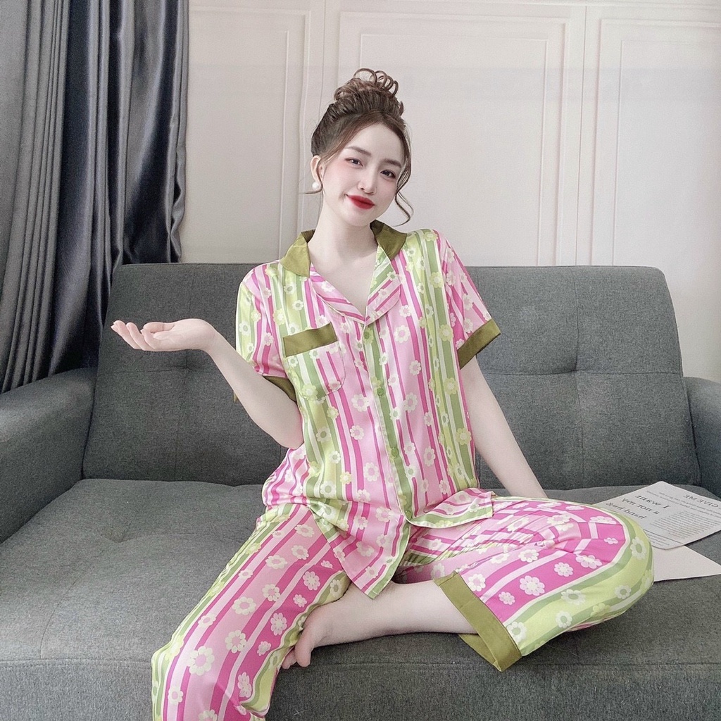 [HÀNG THẬT 100%] 💖💖💖Bộ đồ Pijama lụa - Bộ lụa hoạ tiết mát lịm [HÀNG SIÊU ĐẸP] | BigBuy360 - bigbuy360.vn