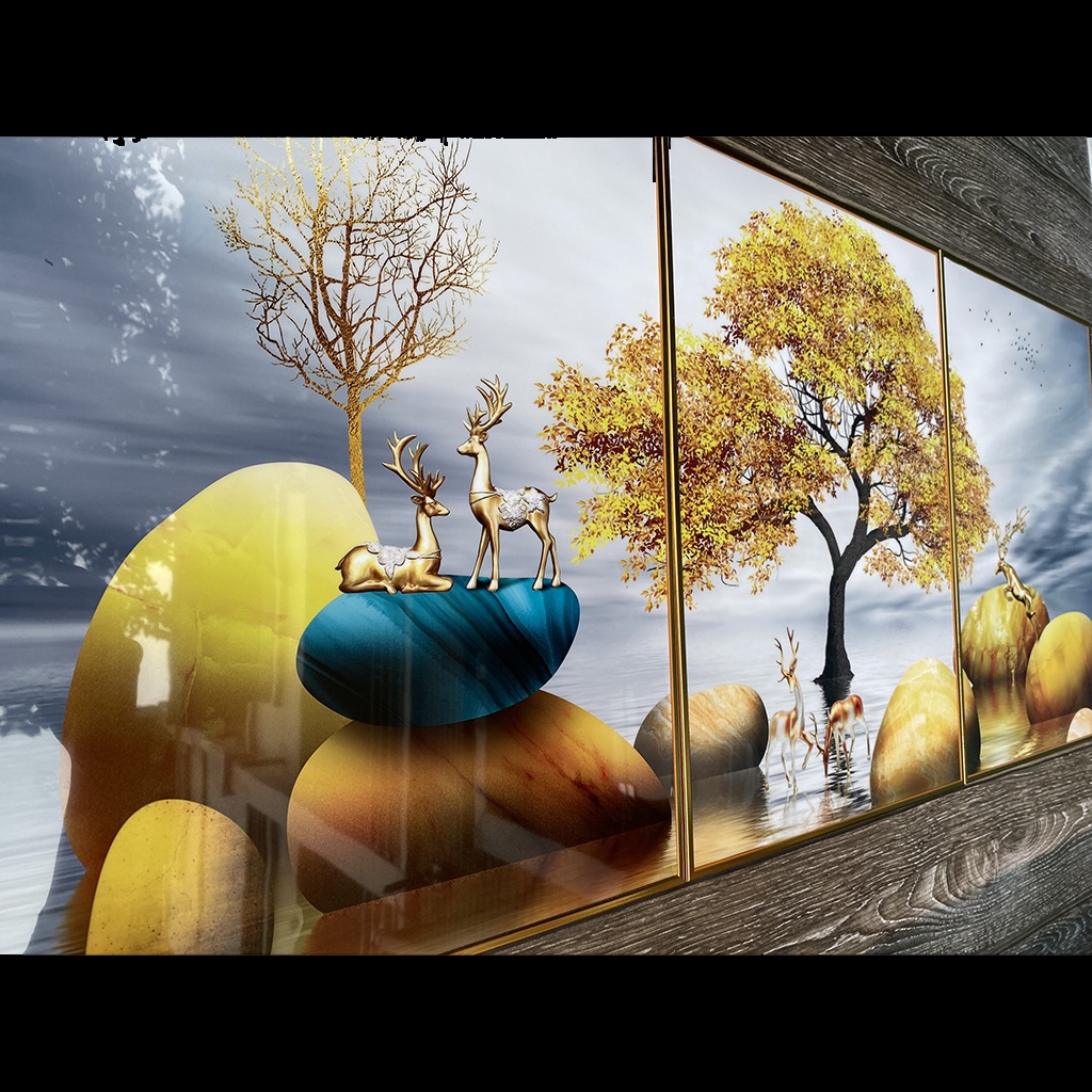 25 Mẫu Tranh Treo Trường Trang Trí Nhà đón Tết 2022, Tranh tráng gương phòng khách hiện đại, sang trọng | 888