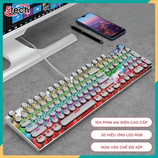 [FREESHIP] Bàn phím cơ gaming 5TECH, LED RGB 30 chế độ nháy cực đẹp, phím cơ mạ điện chơi game gõ siêu đã