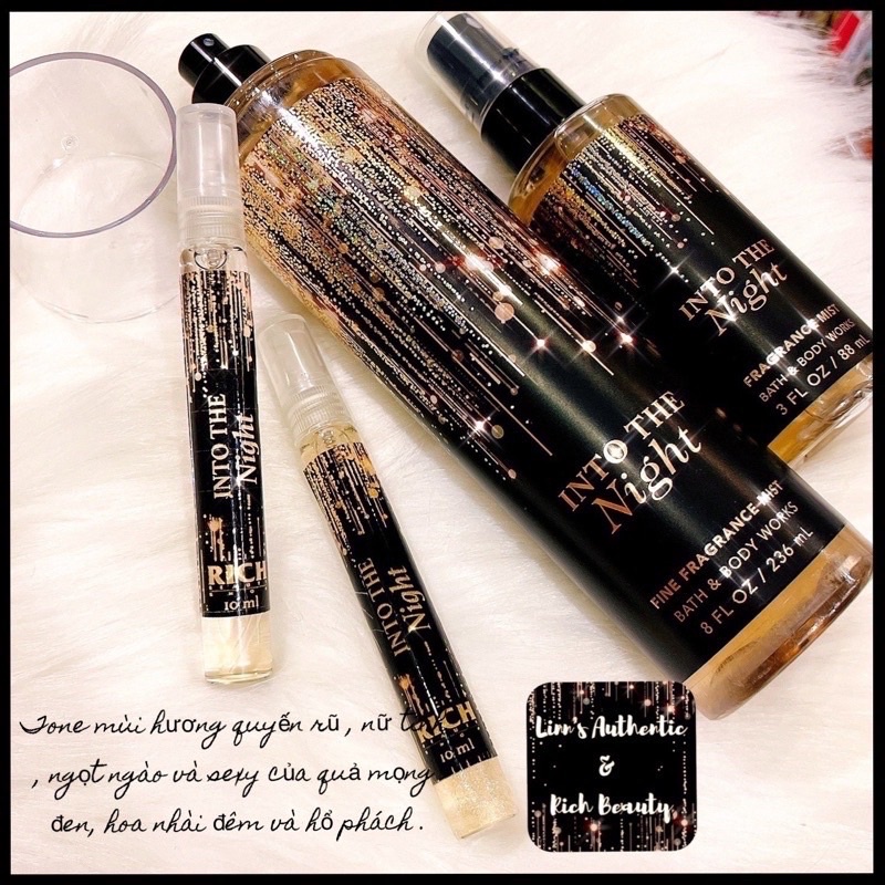 Xịt thơm Body into The Night - mùi best seller luôn ạ - chai chiết tiện lợi mang theo 10ml