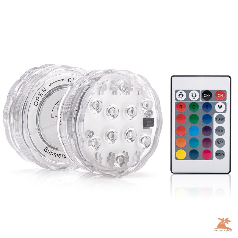 Đèn Led Chìm Không Thấm Nước Ip68 Kèm Remote Điều Khiển Cho Hồ Cá