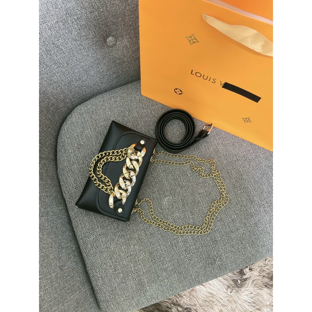 Túi Đeo Thắt Lưng Phụ Dây Xích Vàng Siêu Hot 2021