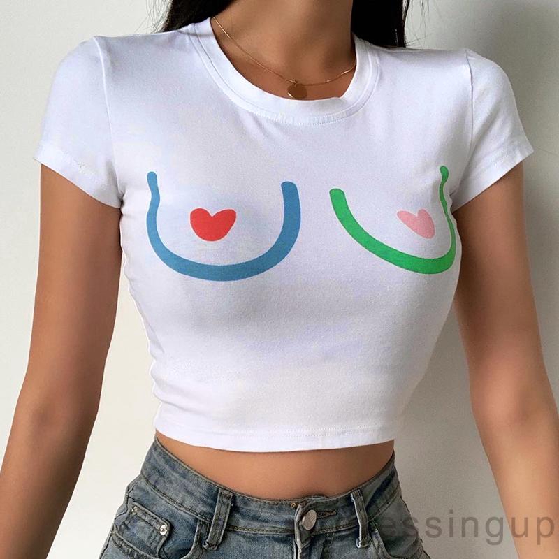 Áo Thun Tay Ngắn In Chữ S / M / L