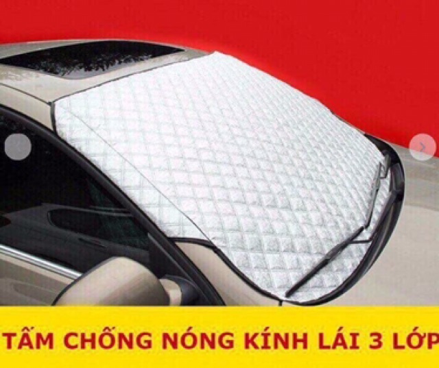 Bạt che nắng kính lái ô tô 3 lớp có nhôm cách nhiệt dòng xe 5 chỗ và 7 chỗ