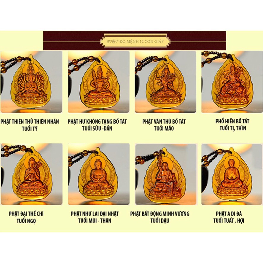 Chuỗi hạt đeo cổ mặt phật Thiên Thủ Thiên Nhãn tựa lá đề- Phật bản mệnh người tuổi Tý -[HÀNG CHÍNH HÃNG]